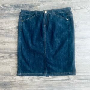 Blue Knee-Length Pencil Skirt for Work